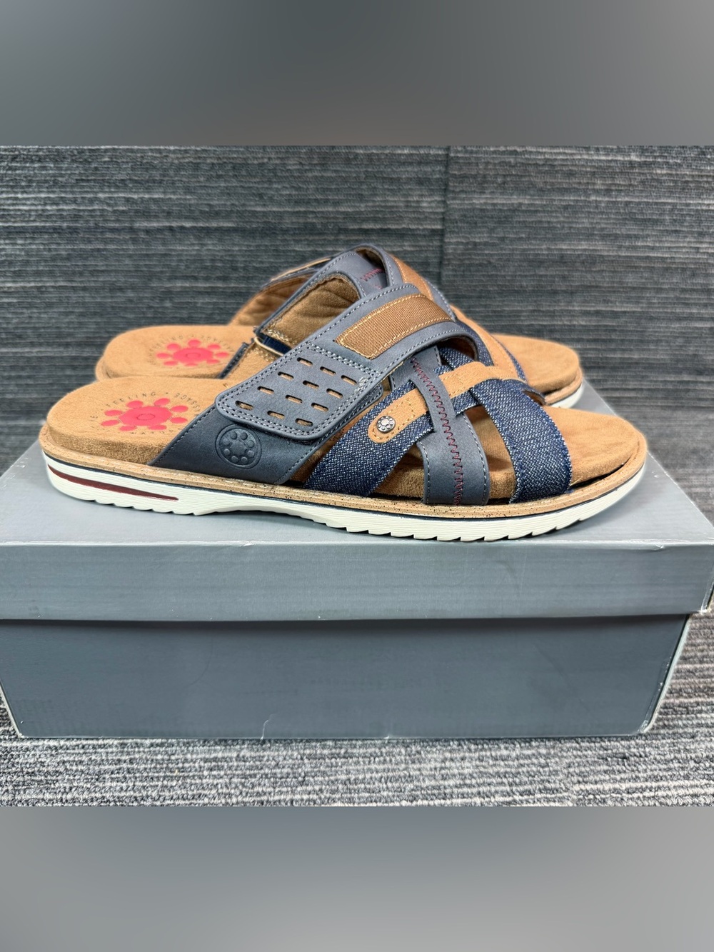 Spring Step Hazman Denim Casual  Multi-Texture Slide Sandals Men’s 44 US 10.5-1